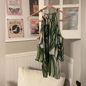 Banana leaf print blouse, size small